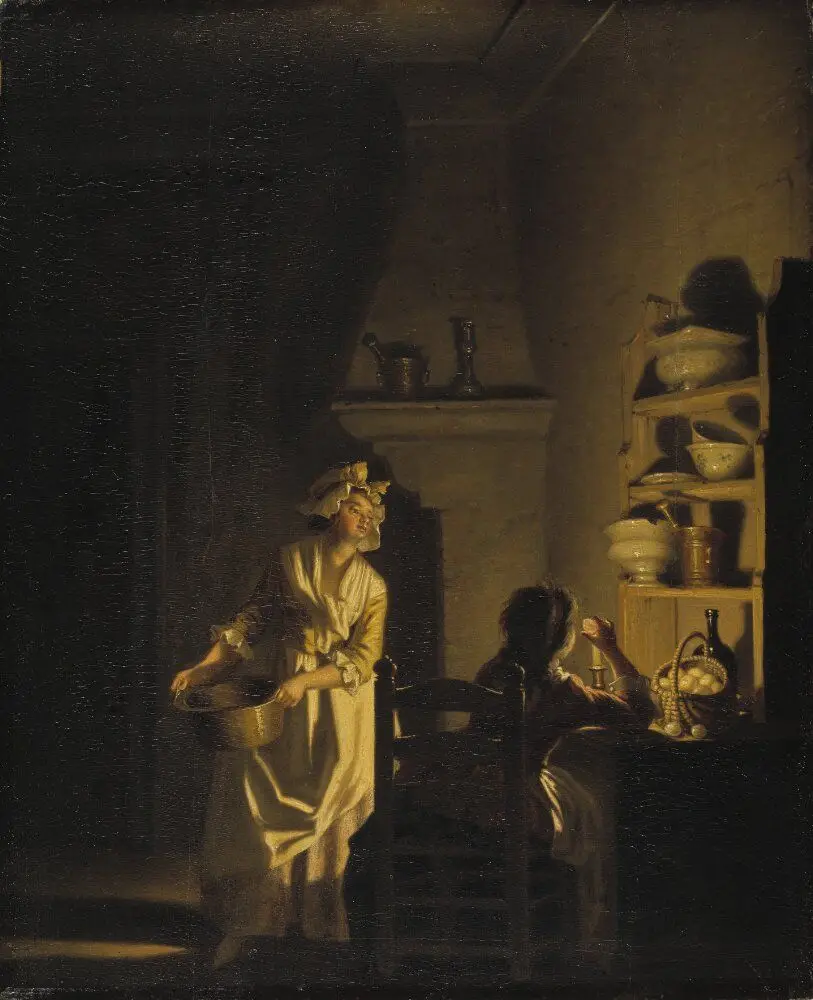 Äggprovet. Köksinteriör. by Pehr Hilleström d.ä.