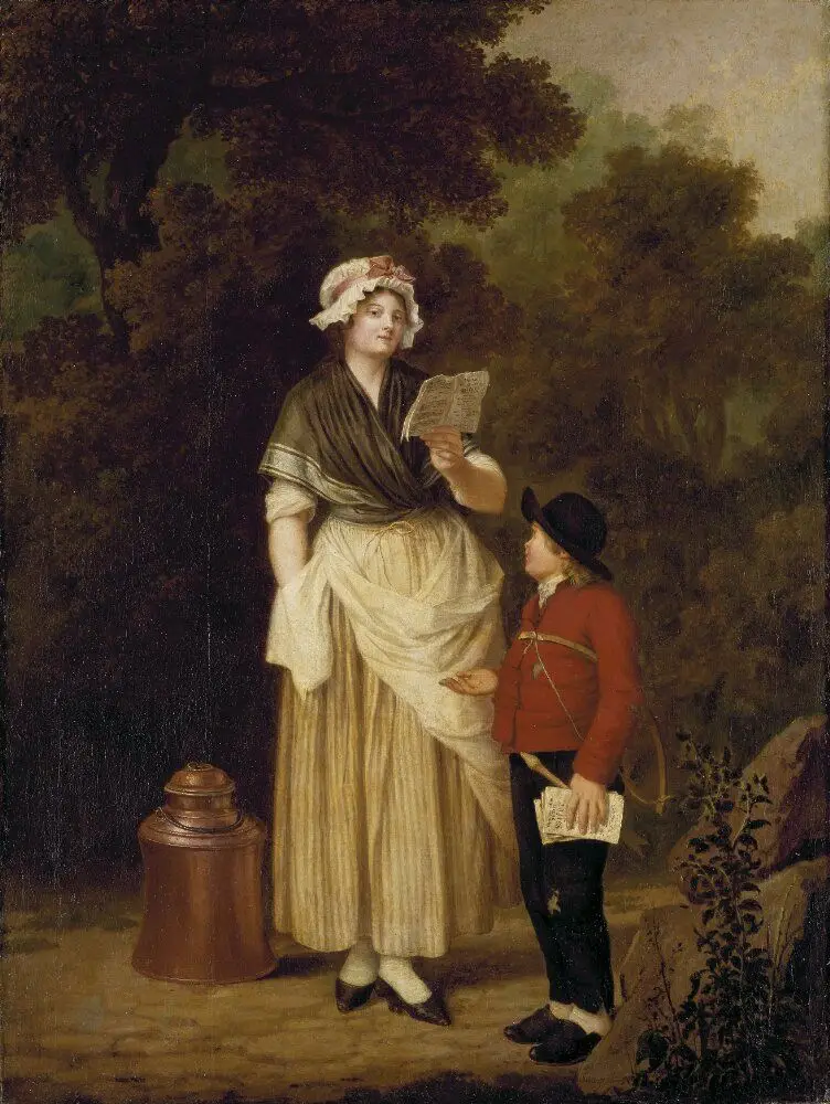 Jungfru köper en kärleksvisa by Pehr Hilleström d.ä.
