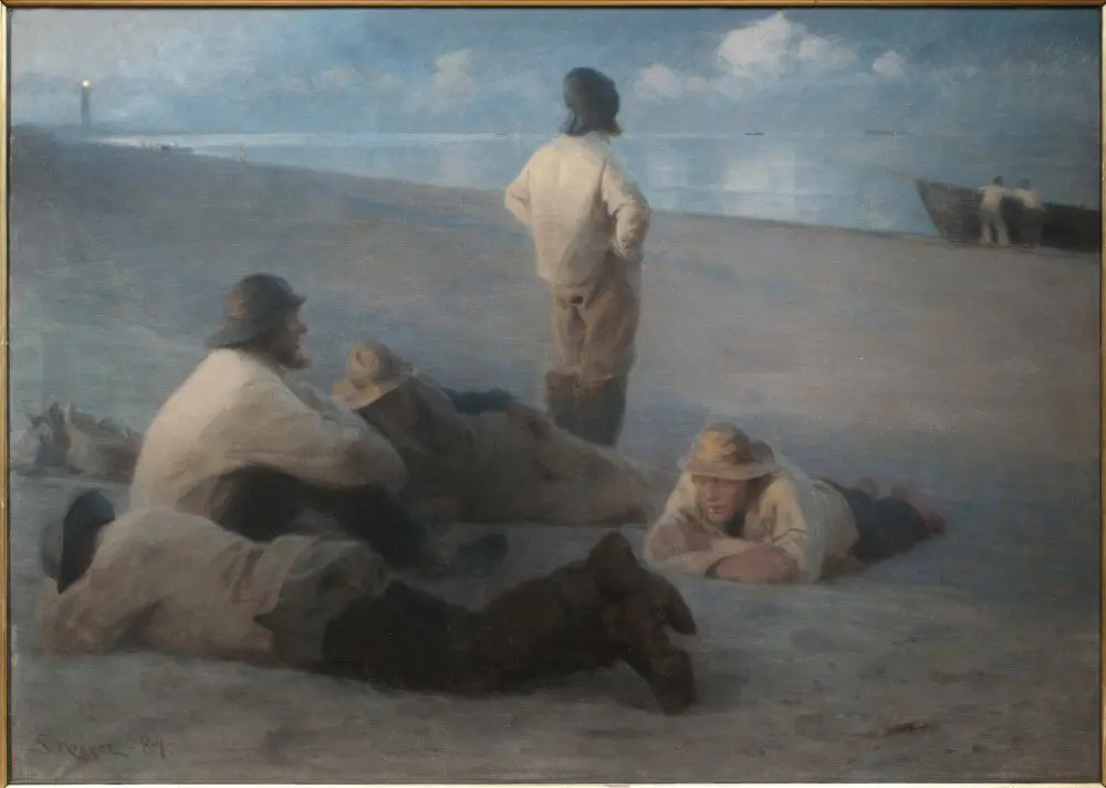 Summer Evening on the Beach at Skagen by Peder Severin Krøyer