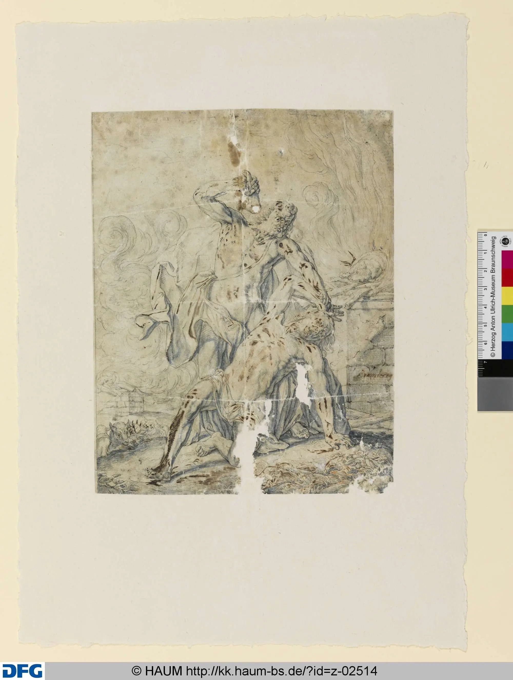 Cain beating Abel by Bartholomeus Breenbergh