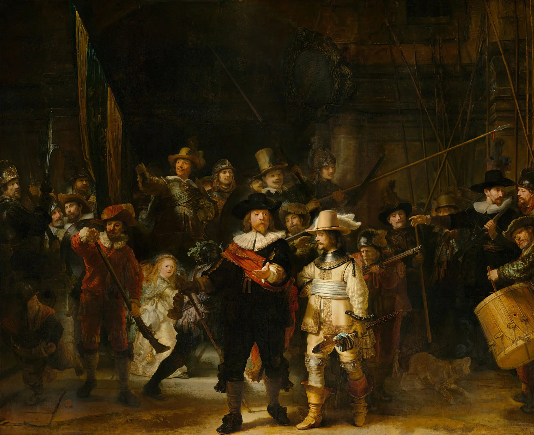 Militia Company of District II under the Command of Captain Frans Banninck Cocq, Known as the ‘Night Watch’ by Unknown artist