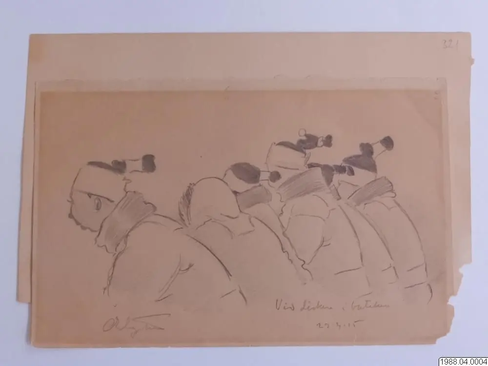 teckning, drawing by Elgström, Ossian Josef David