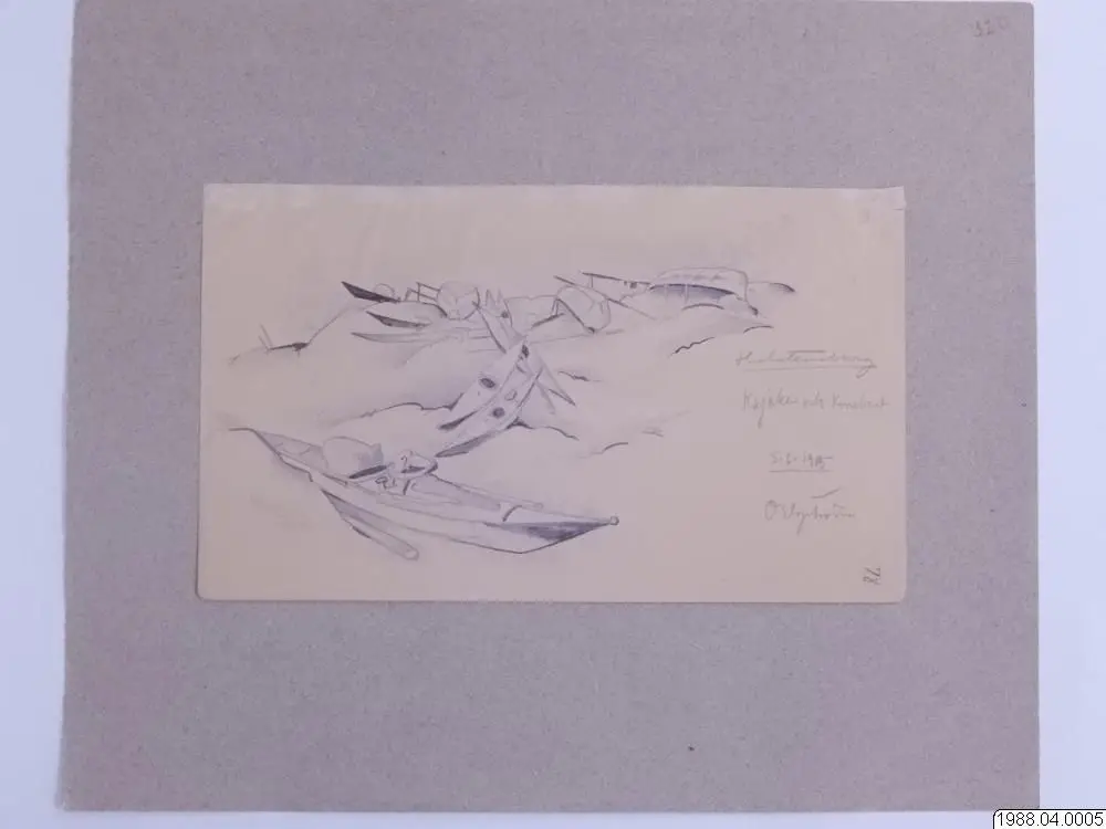 teckning, drawing by Elgström, Ossian Josef David