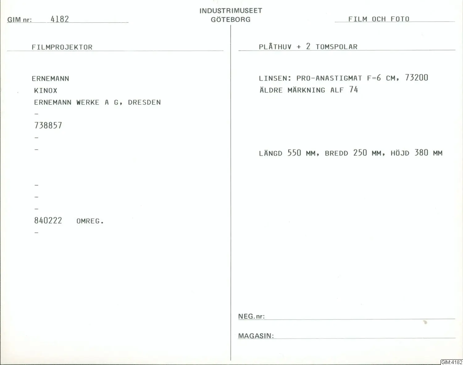 film, foto, filmprojektor by Ernemann-Werke, A-G