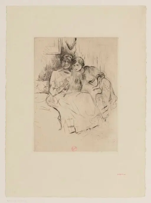 [Berthe Morisot dessinant avec sa fille] : [estampe] / [Berthe Morisot] by Morisot, Berthe