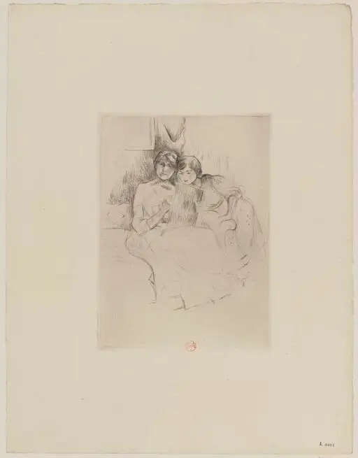 [Berthe Morisot dessinant avec sa fille] : [estampe] / [Berthe Morisot] by Morisot, Berthe