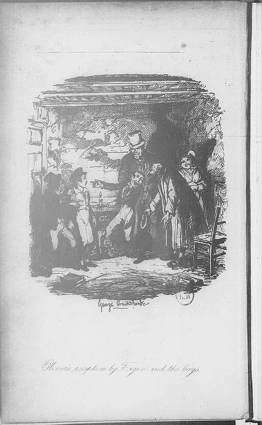[Illustrations by Oliver Twist]/George Cruikshank, dess. ; Charles Dickens, aut. text by Cruikshank, George
