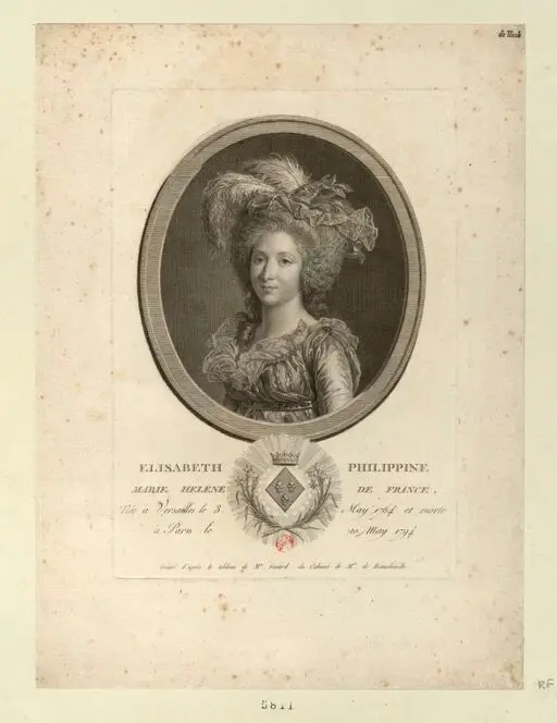 Elisabeth Philippine Marie Helene de France : Née à Versailles le 3 May 1764 et morte à Paris le 10 May 1794 : [estampe] / Gravé d'après le tableau de M.e Guiard du Cabinet de M.r de Francheville by Labille-Guiard, Adelaide