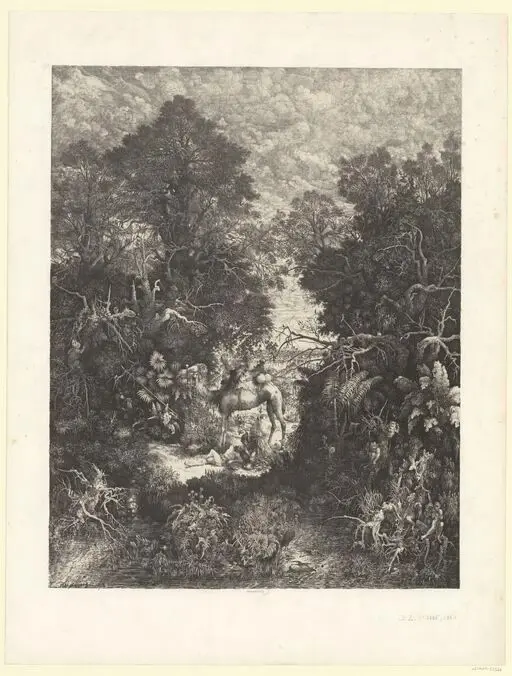 [Le Bon Samaritain] : [estampe] / Rodolphe Bresdin 1861 [sig. à rebours] by Bresdin, Rodolphe