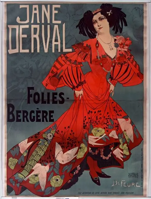 Jane Derval. Folies-Bergère : [affiche] / De Feure by Feure, Georges de