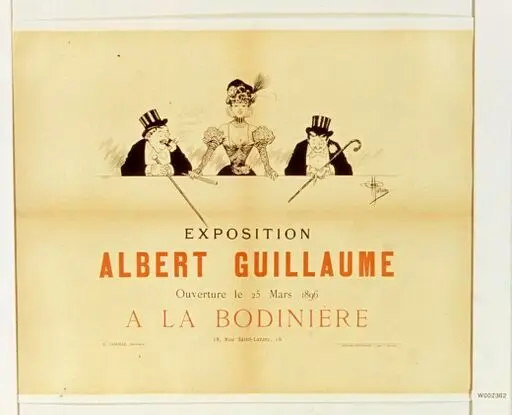 Exhibition Albert Guillaume, opening on 25 March 1896, at the Bodinière: [poster]/[Albert Guillaume] by Guillaume, Albert