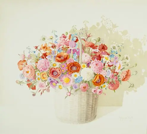 Basket of Flowers - Summer '91 by Rosalyn Gale Powell