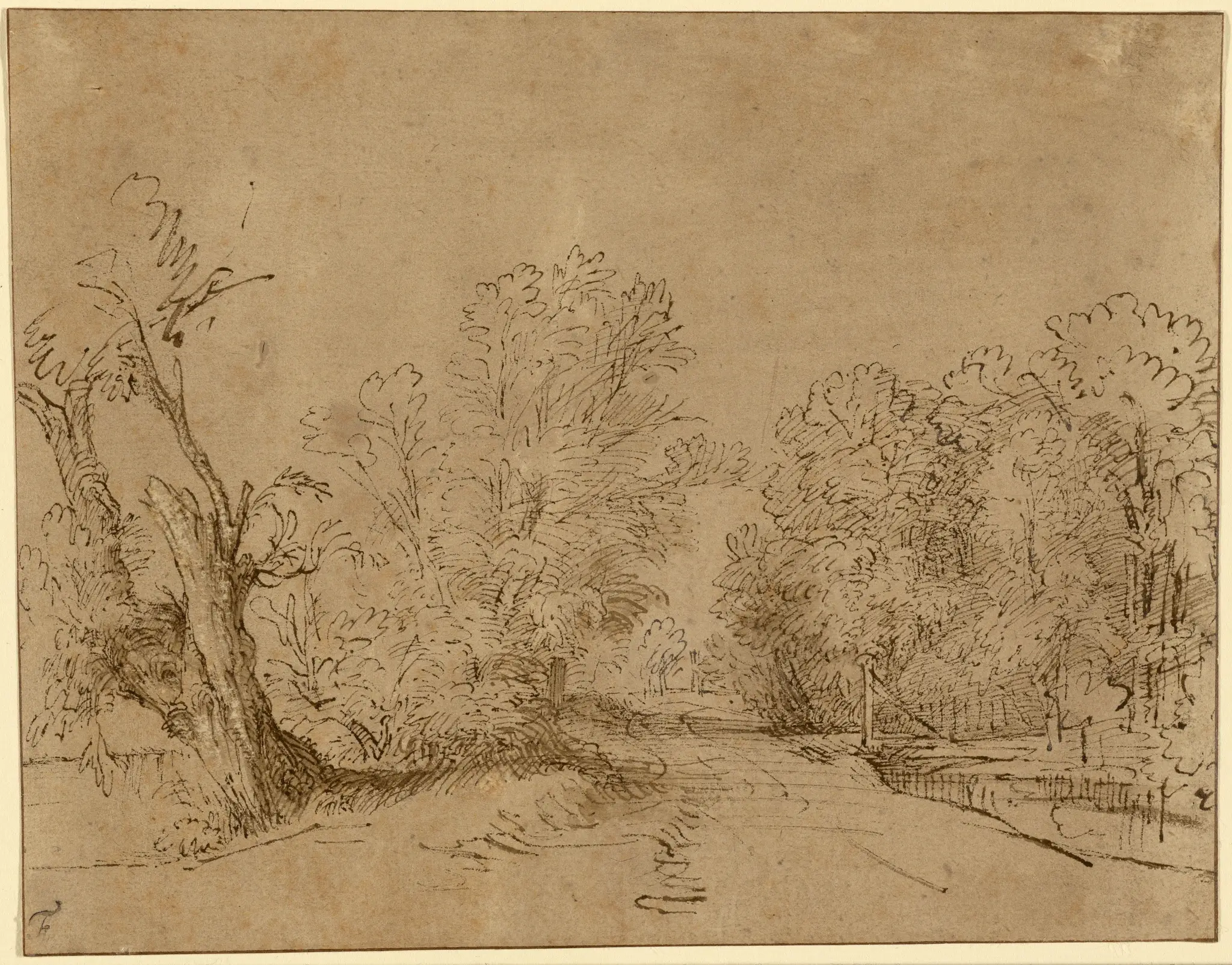 A Wooded Road by Rembrandt Harmensz. van Rijn