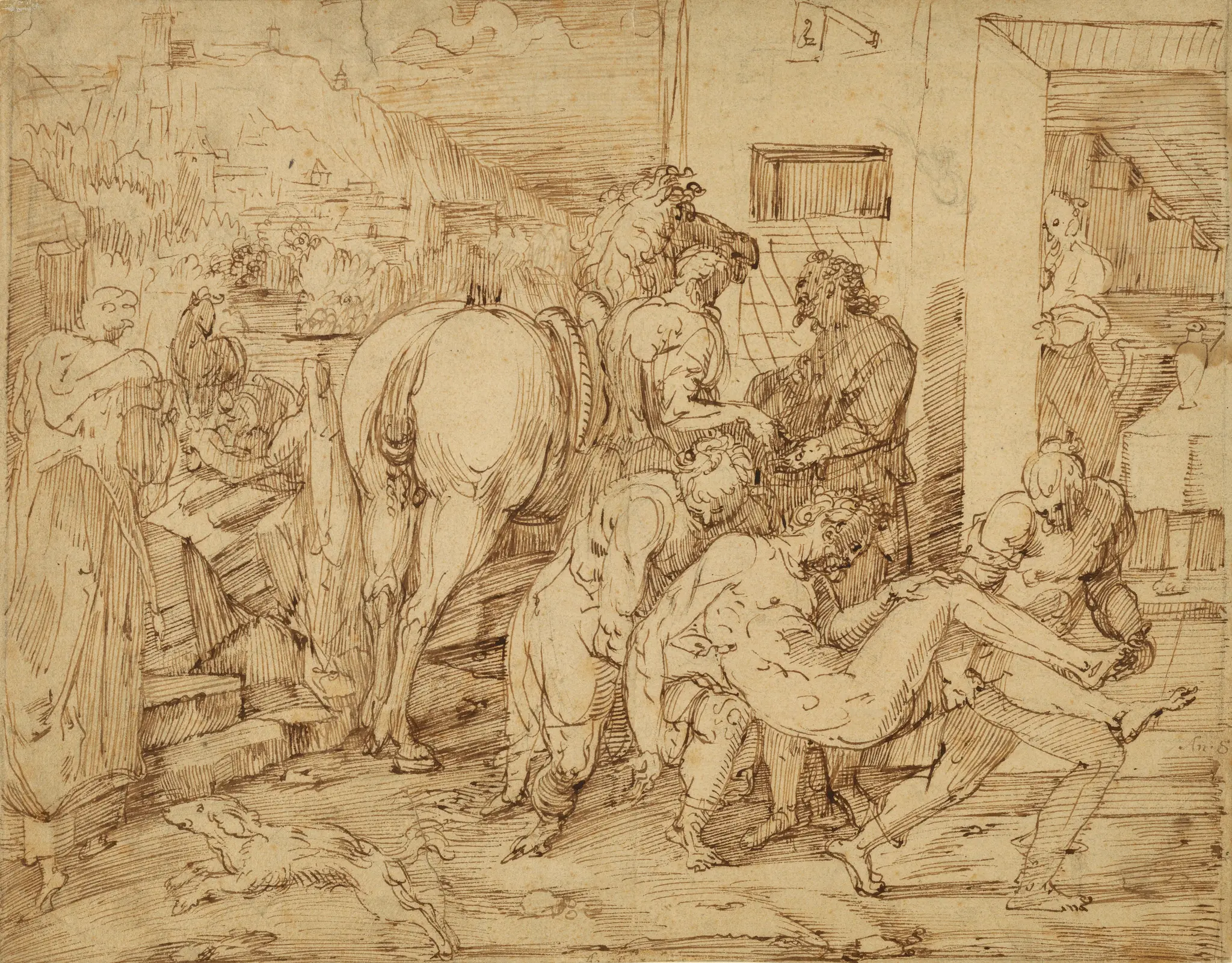 The Good Samaritan by Master of the Egmont Albums