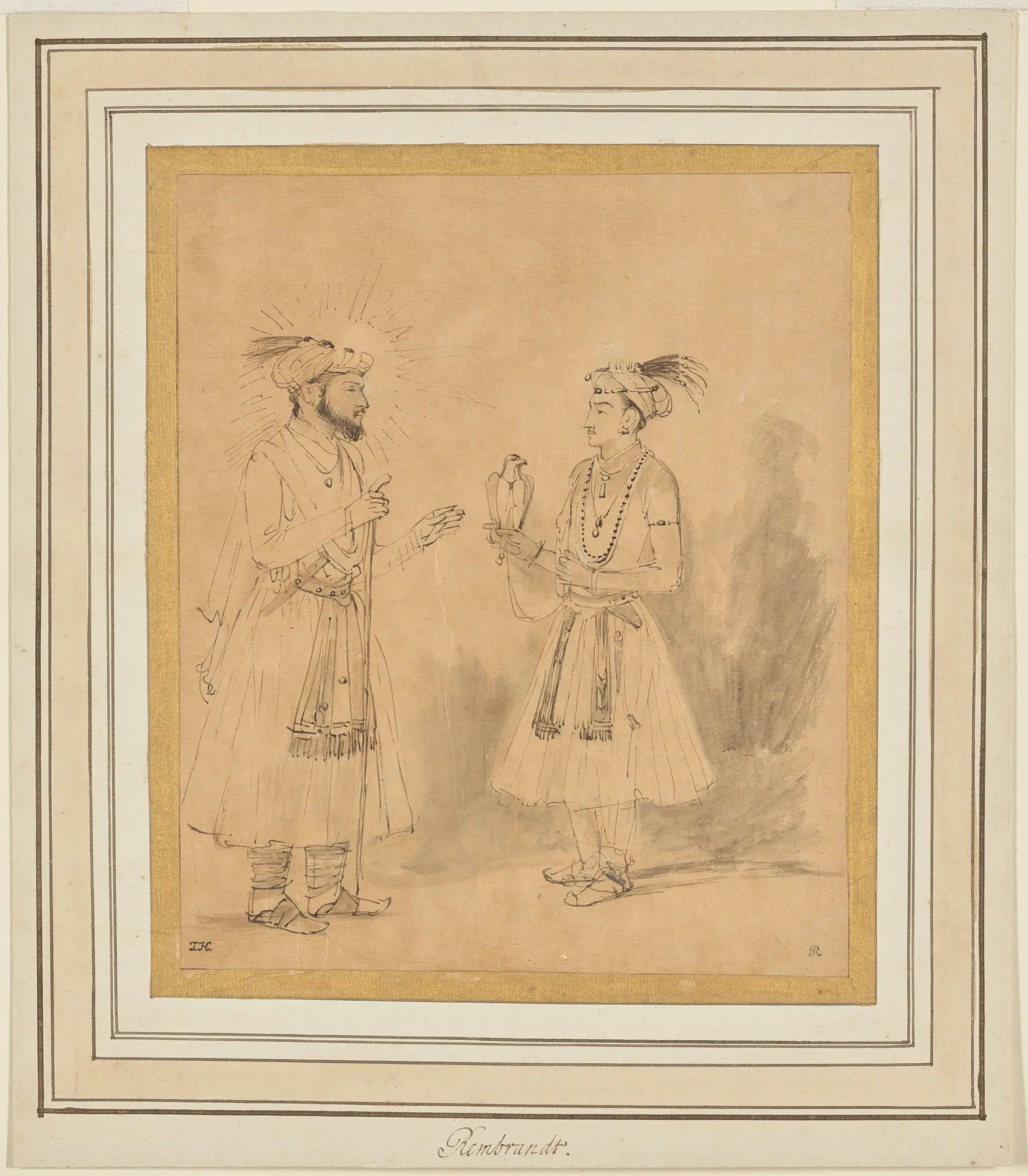 Shah Jahan and Dara Shikoh by Rembrandt Harmensz. van Rijn