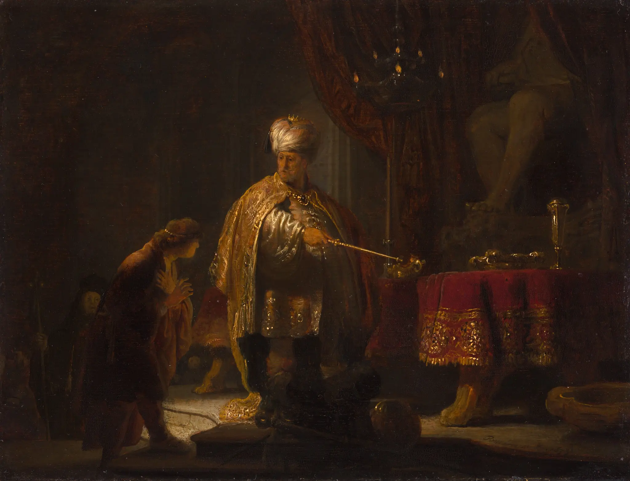 Daniel and Cyrus Before the Idol Bel by Rembrandt Harmensz. van Rijn