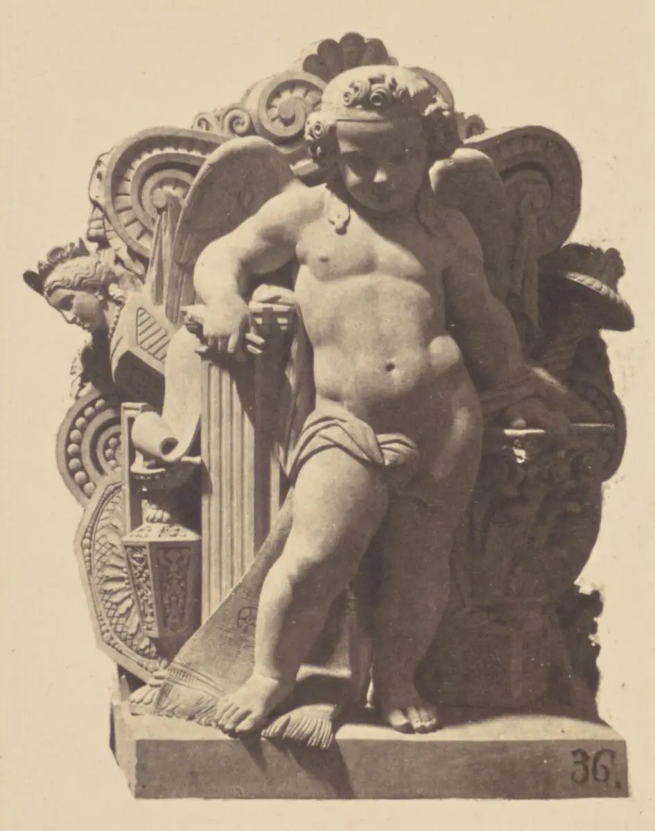 ["La Renaissance", Sculpture by Louis Eugène Bion, Decoration of the Louvre, Paris] by Édouard Baldus