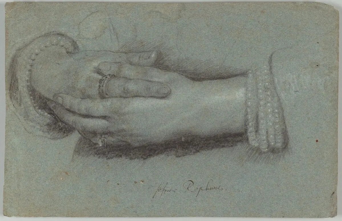 Study of a Woman's Hands by Cornelis Jansen van Ceulen (Cornelius Jonson)