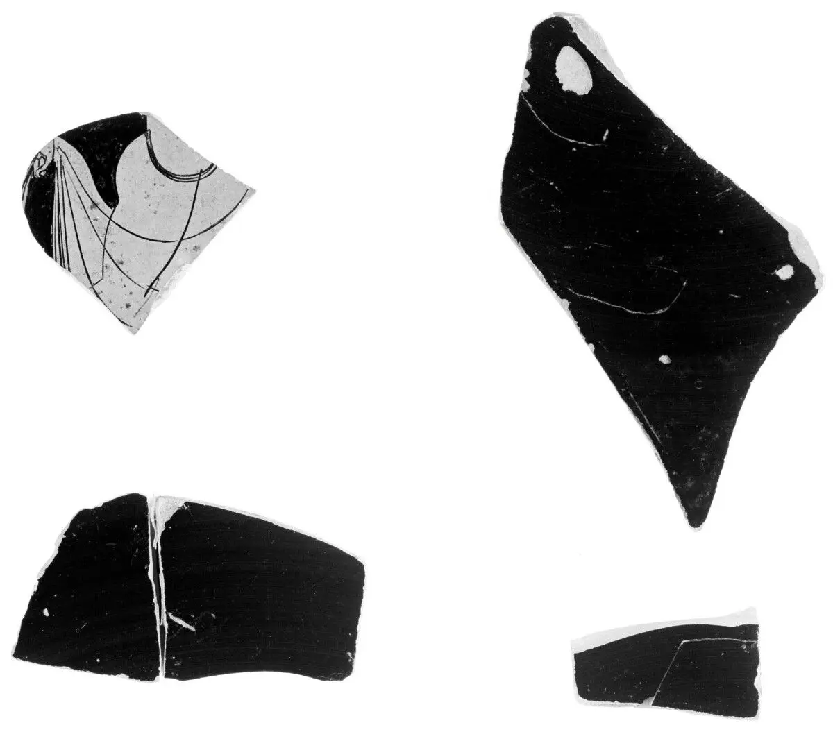 Attic Red-Figure Kylix Fragments (4) by Unknown