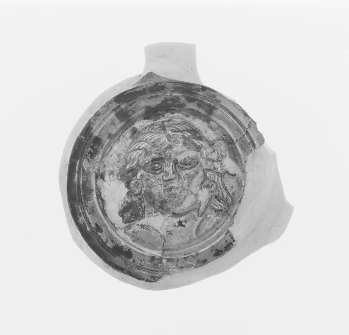 Silver Medallion with Female Head by Unknown