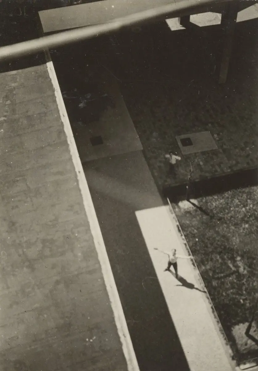 [Composition from the roof of the Bauhaus]. by T. Lux Feininger