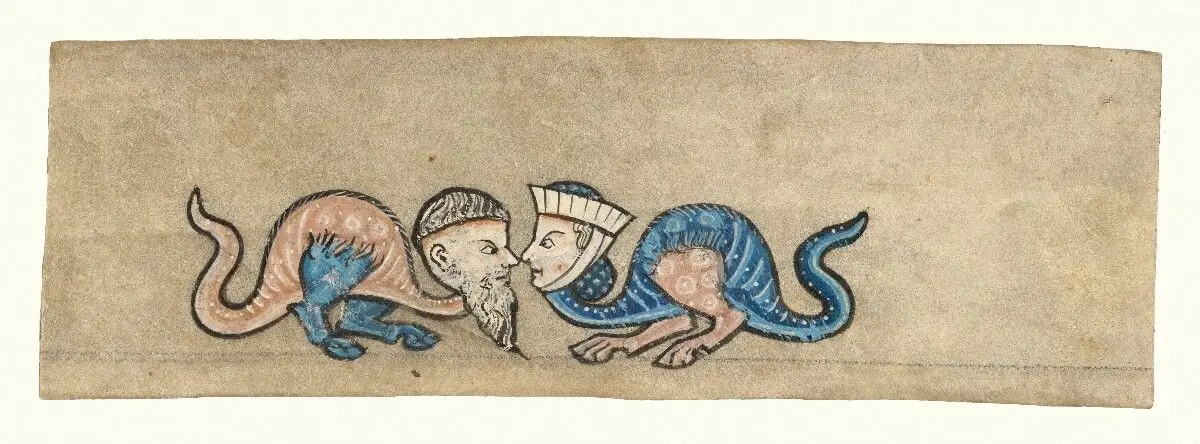 Marginal drollery from an antiphonal by Unknown