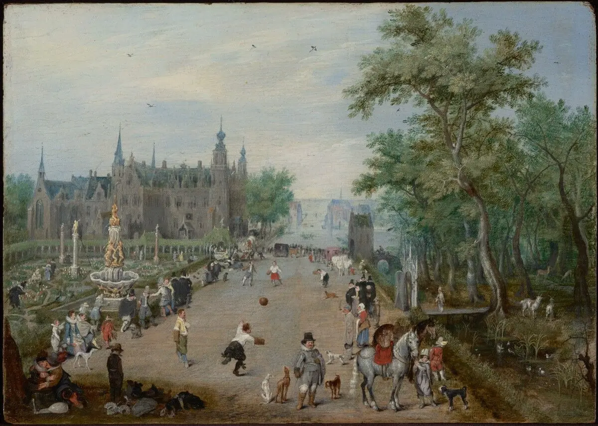 A Ball Game Before a Country Palace by Adriaen van de Venne