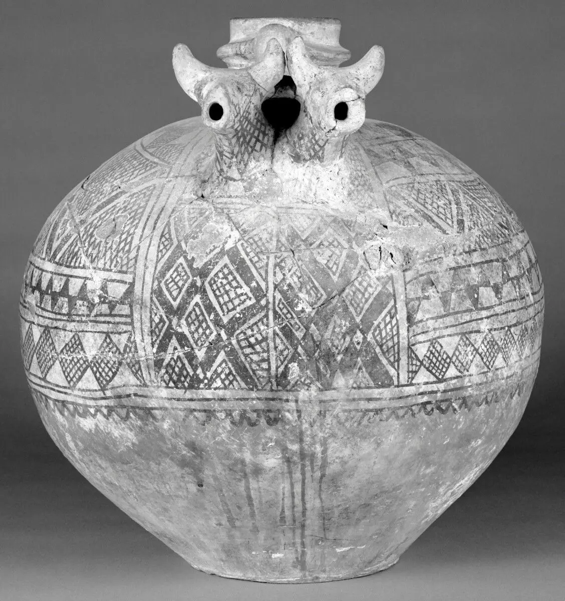Anatolian Ceramic Vase with Geometric Decoration by Unknown