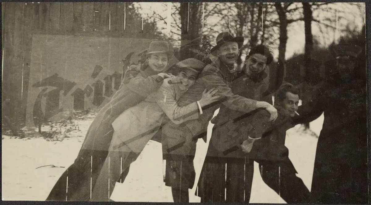 [Bauhaus Band members in Dessau Park, double exposure]. by T. Lux Feininger