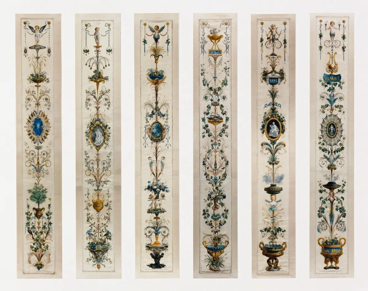 Six Painted Panels by Unknown