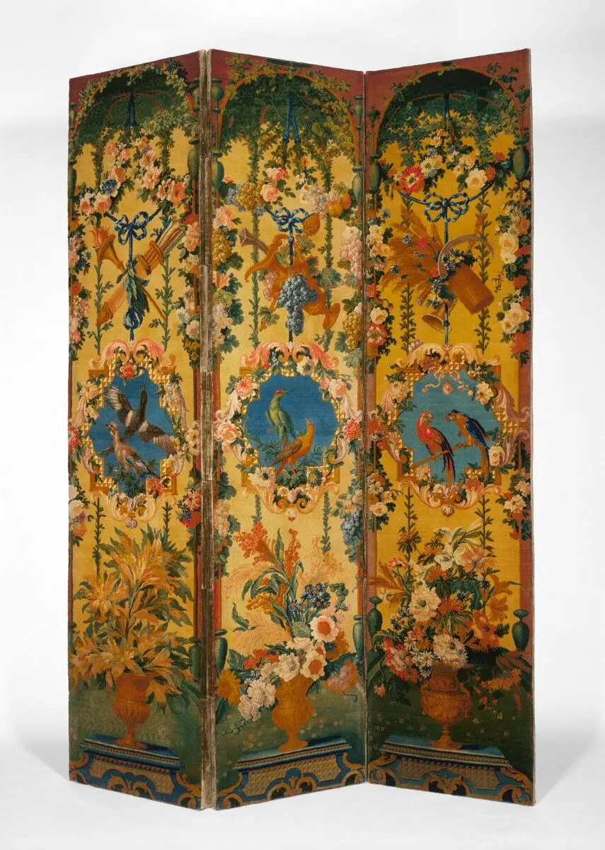 Pair of Three-panel Screens (paravents) by Savonnerie Manufactory; Jean-Baptiste Belin de Fontenay