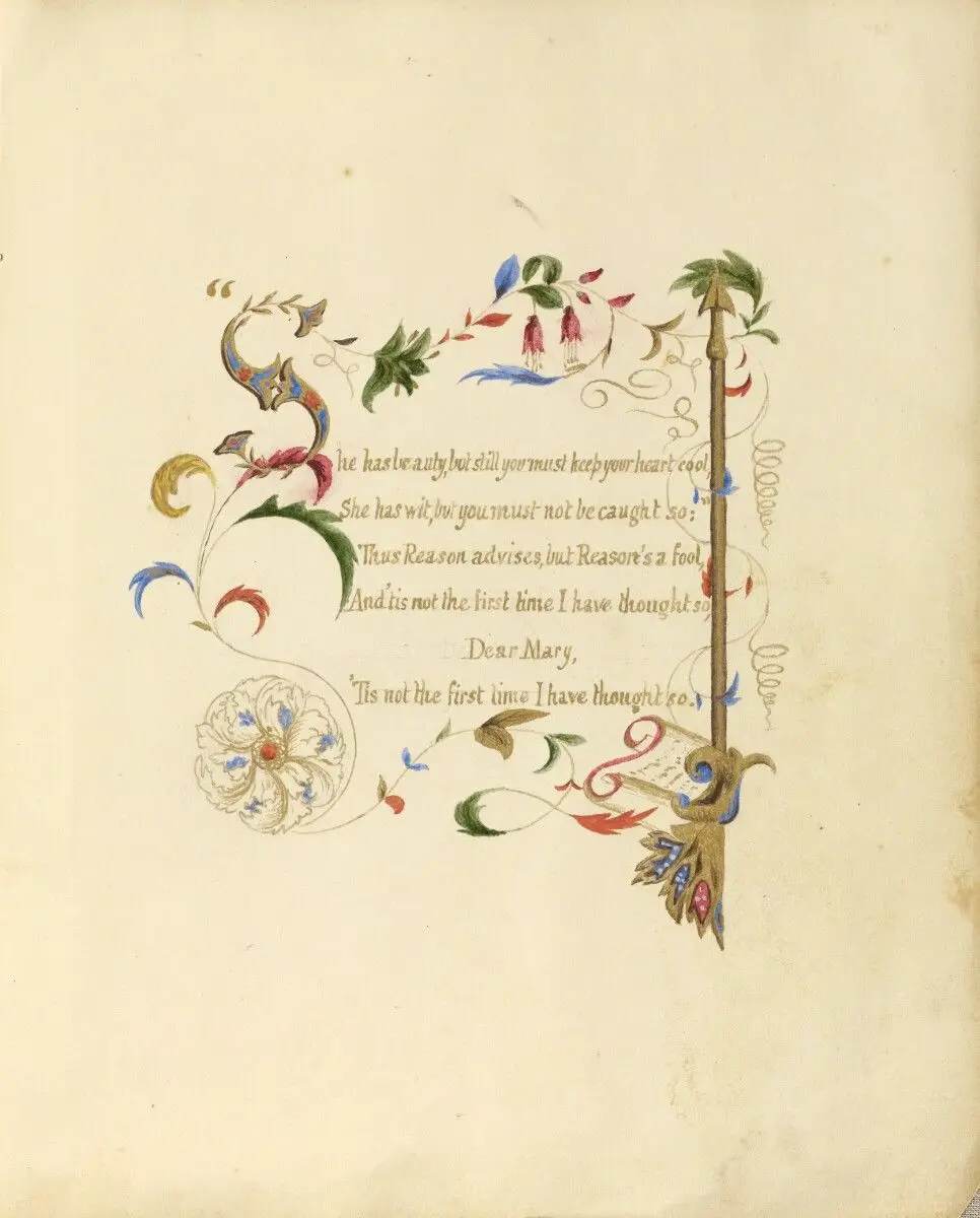 [Illuminated manuscript of a poem] by Unknown