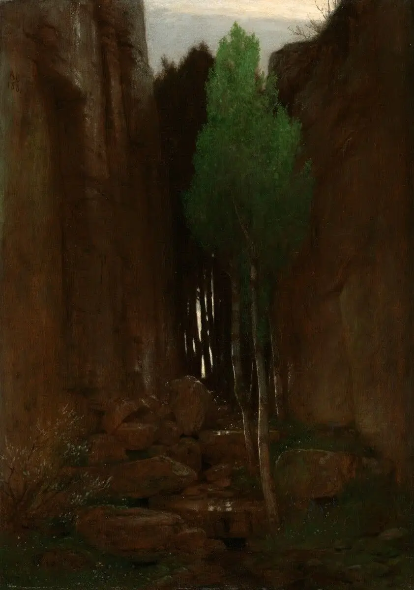 Spring in a Narrow Gorge (Quell in einer Felsschluct) by Arnold Böcklin