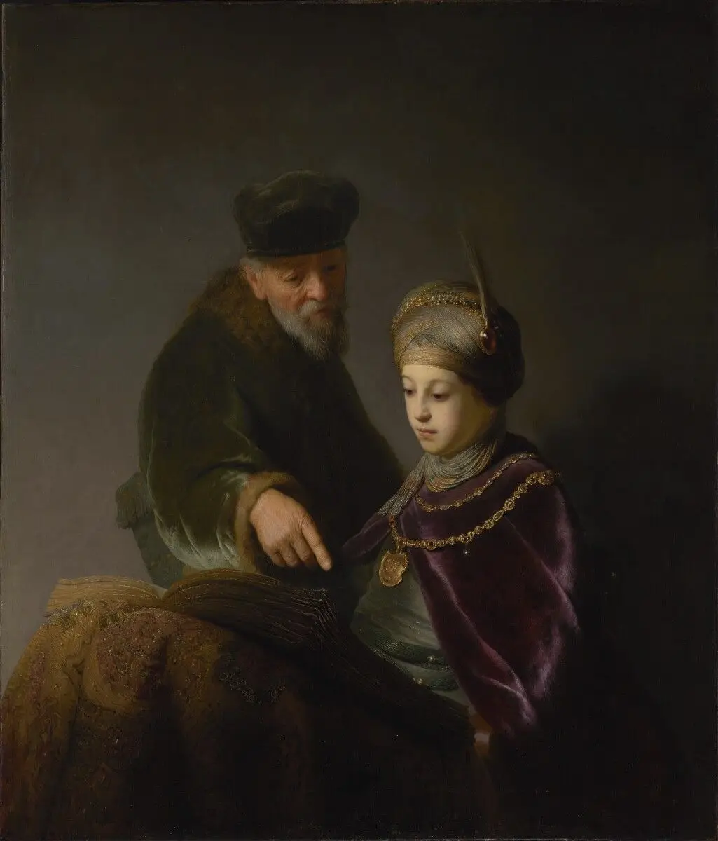 A Young Scholar and his Tutor by Rembrandt Harmensz. van Rijn