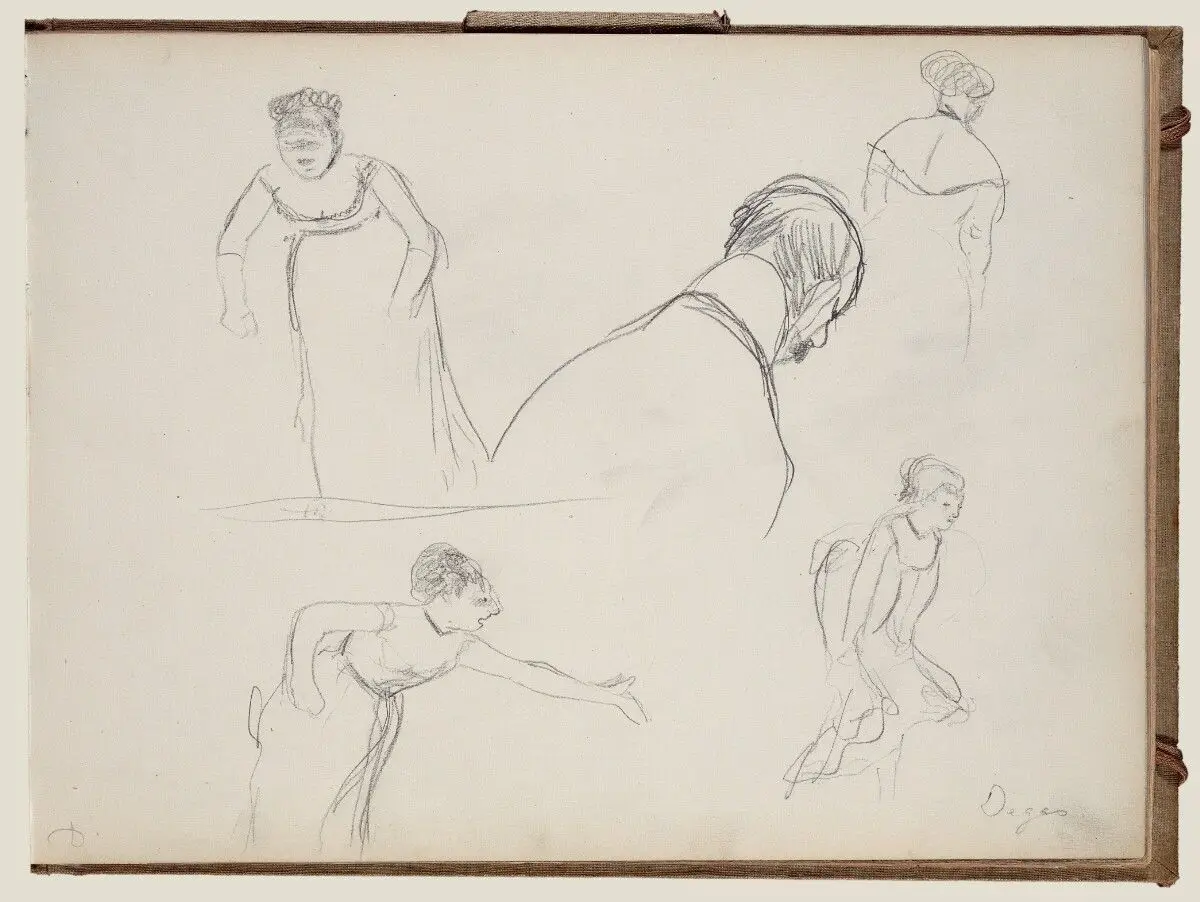 Five Rapid Sketches by Edgar Degas