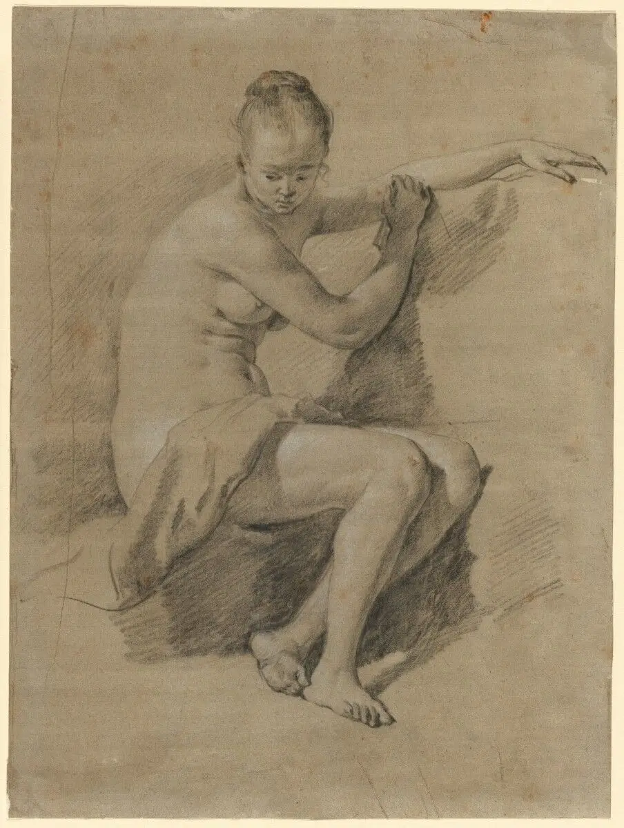 Seated Female Nude by Adriaen van de Velde