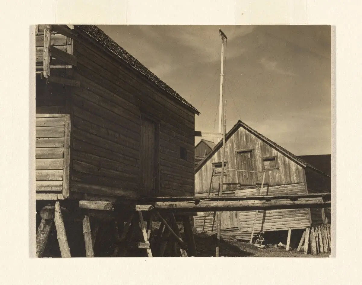 [Boat Houses, Wolf River, Gaspé] by Paul Strand