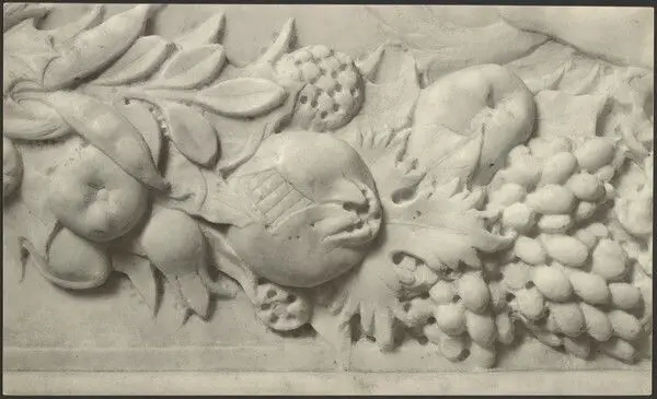 Detail of [pomegranate] garland. by Clarence Kennedy