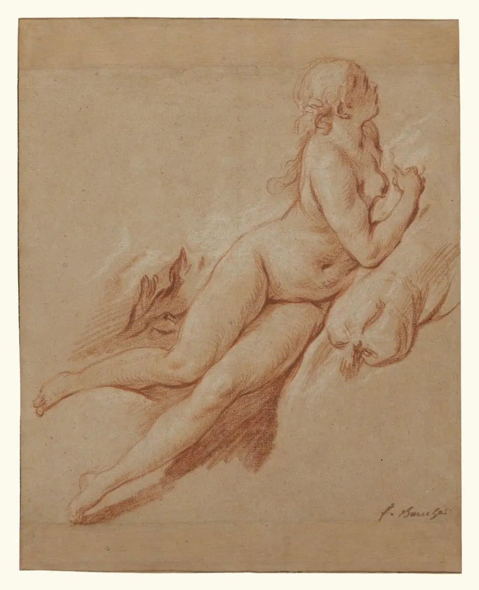 Study of a Reclining Nude by François Boucher