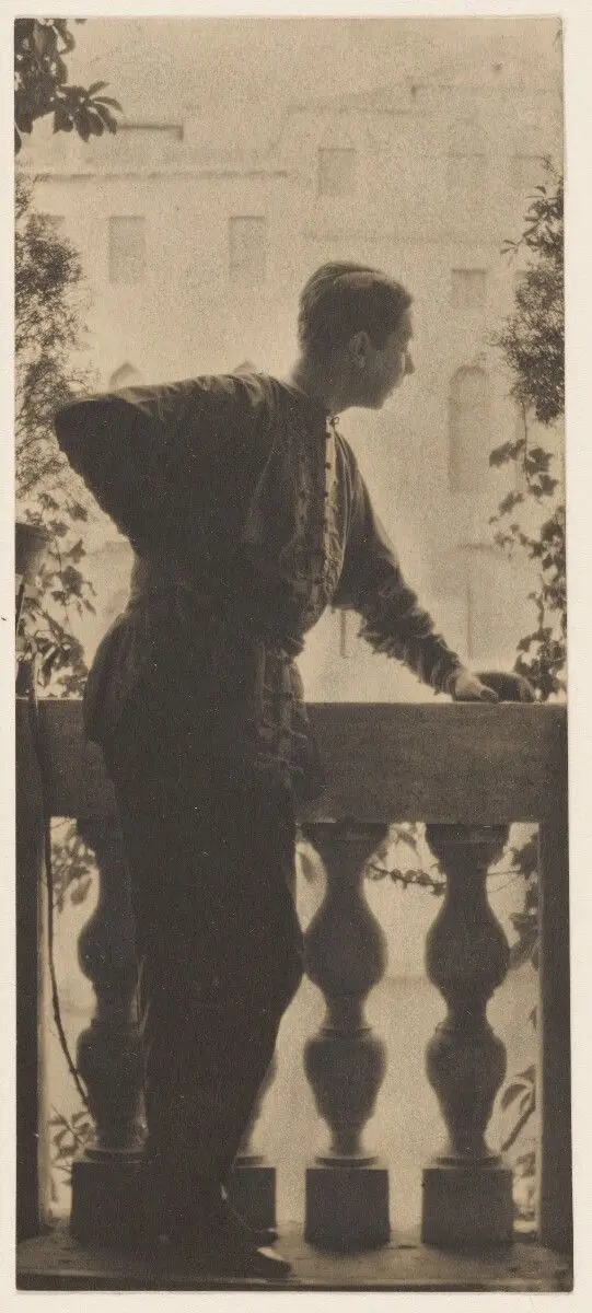 [Self-portrait] / [Adolf de Meyer on the Balcony of Palazzo Balbi-Valier, Venice, Italy] by Baron Adolf de Meyer