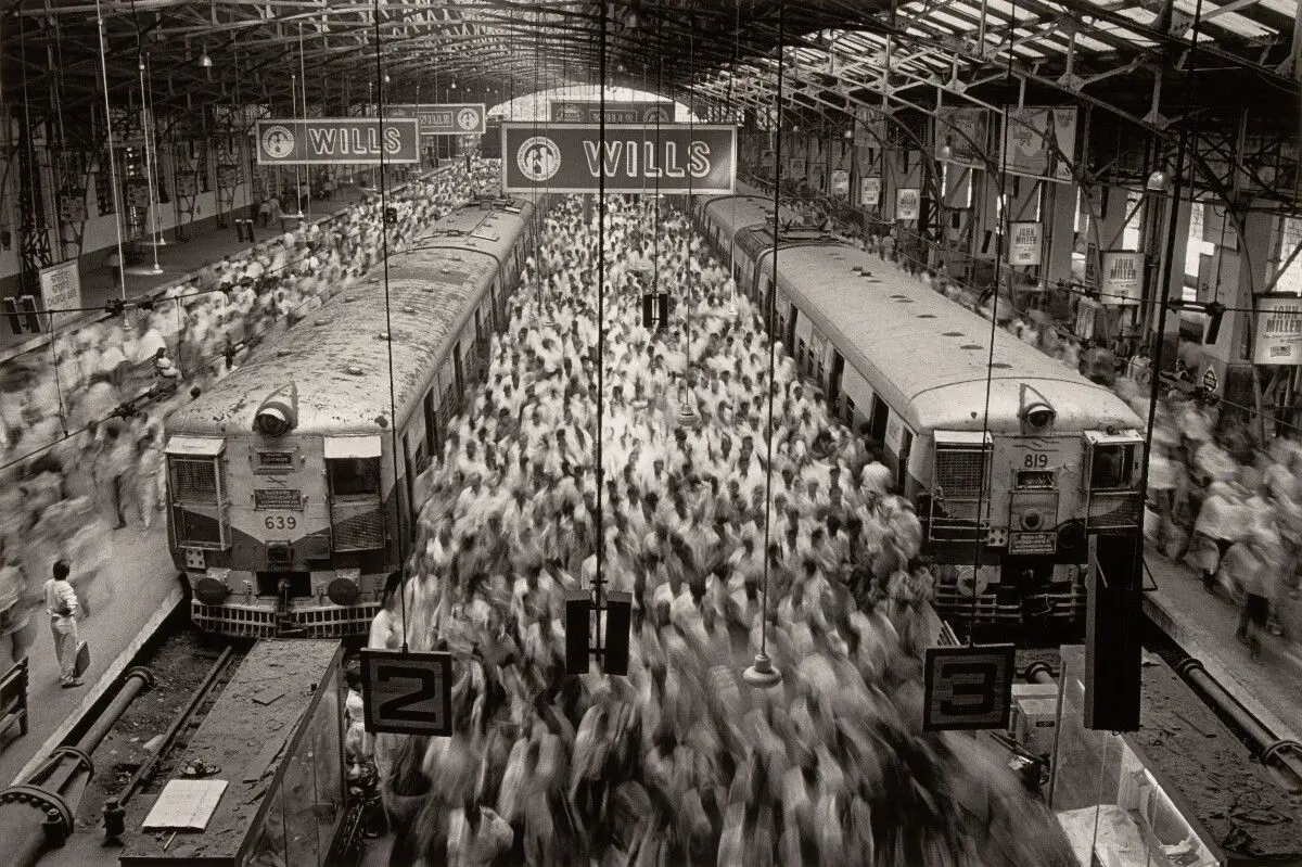 Church Gate Station, Western Railroad Line, Bombay, India by Sebastião Salgado