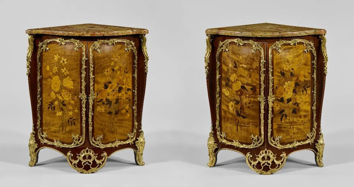 Pair of Corner Cupboards by Jean-Pierre Latz; Jean-François Oeben