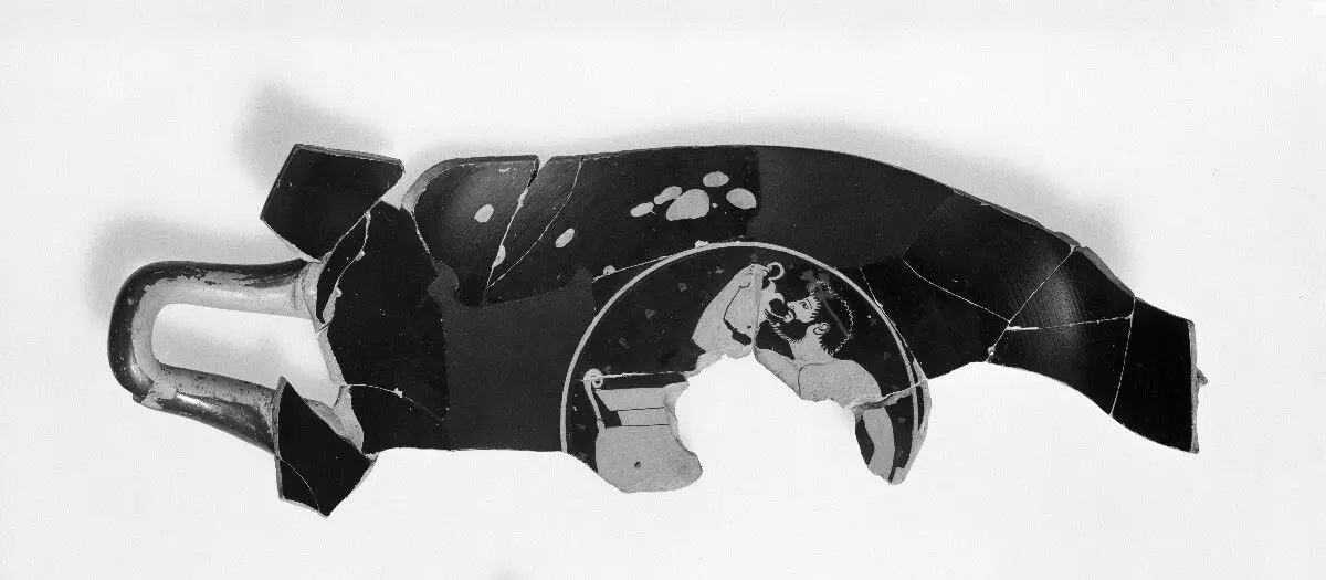 Fragmentary Attic Red-Figure Kylix by Epiktetos