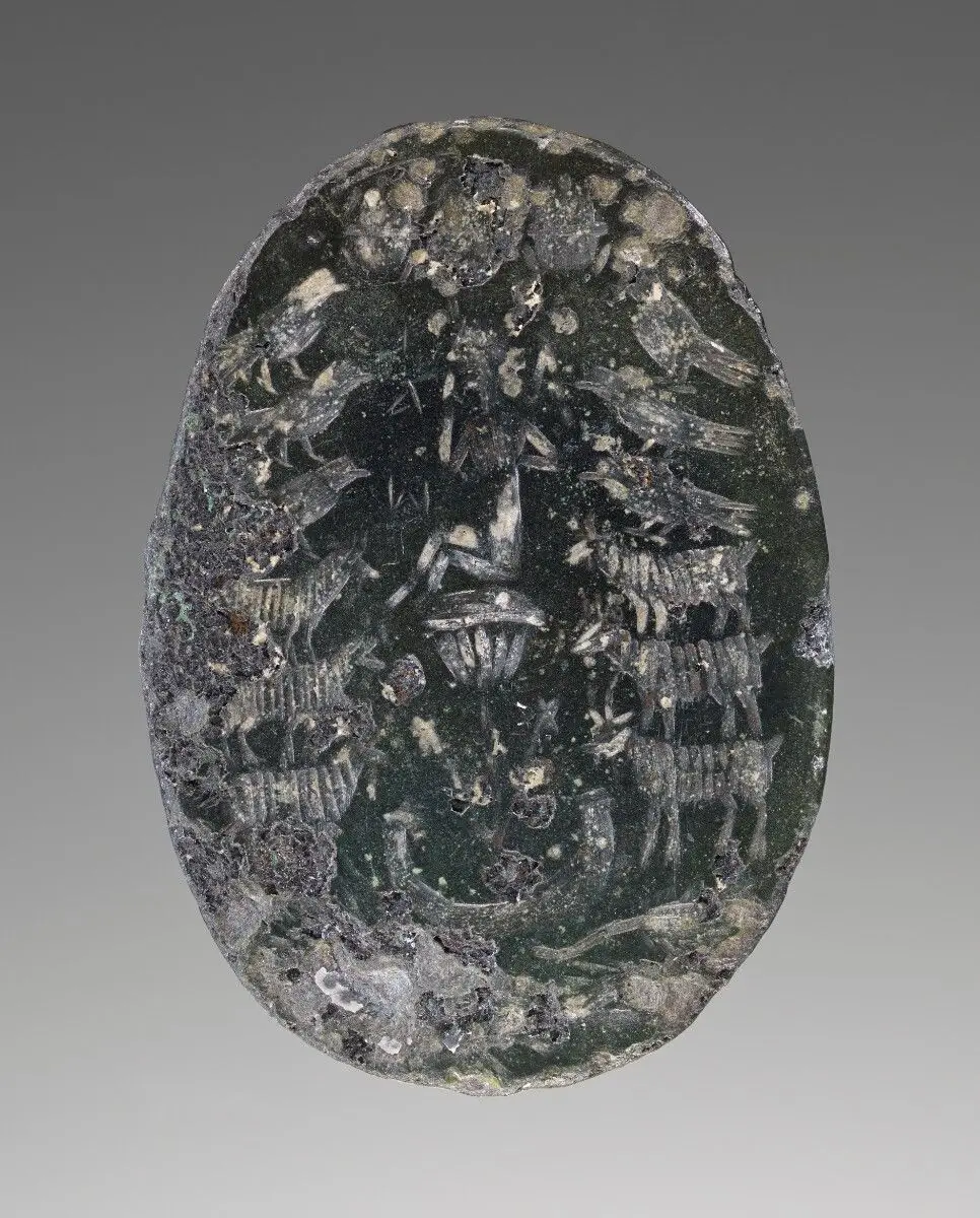 Engraved Bronze Amulet with Harpokrates by Unknown