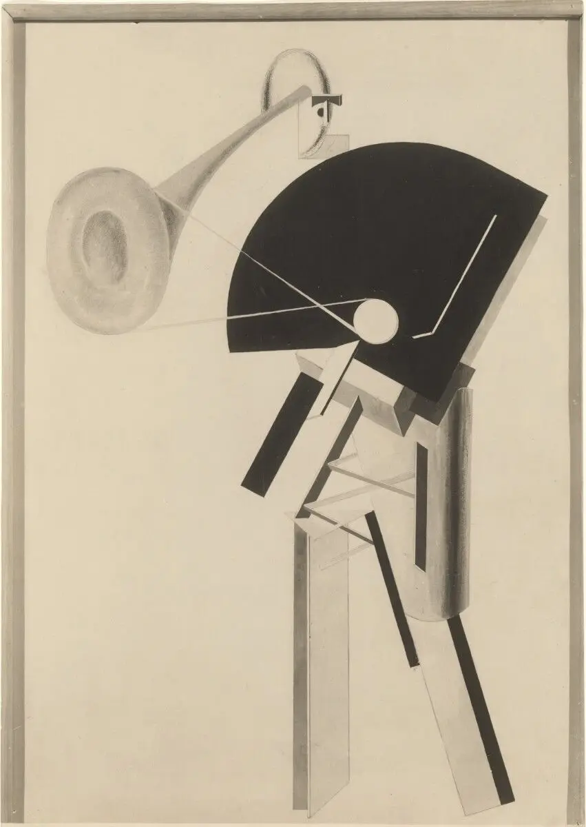 [Announcer] / [Photograph of Collage Painting by El Lissitsky entitled "Der Prolog"] by El Lazar Lissitzky