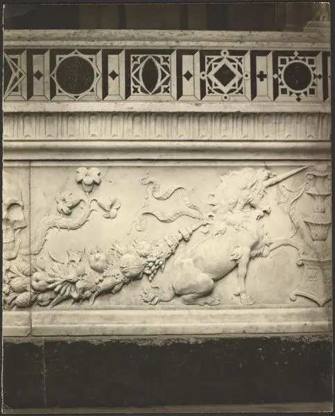 Detail, Unicorn, by Antonio Rossellino. by Clarence Kennedy