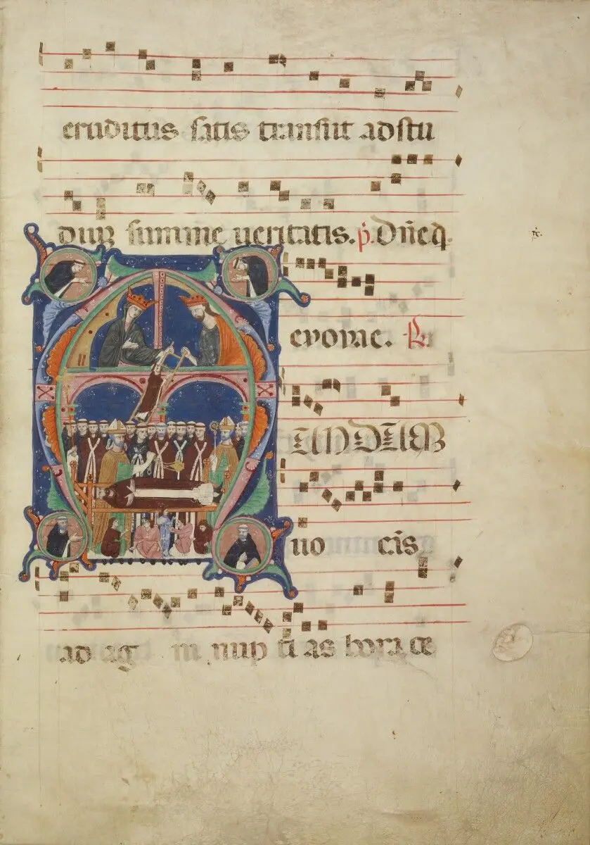 Leaf from an Antiphonal by Bolognese Illuminator of the First Style