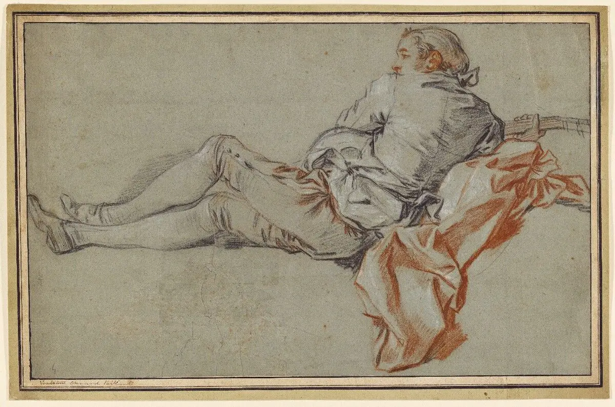 Reclining Male Figure by François Boucher