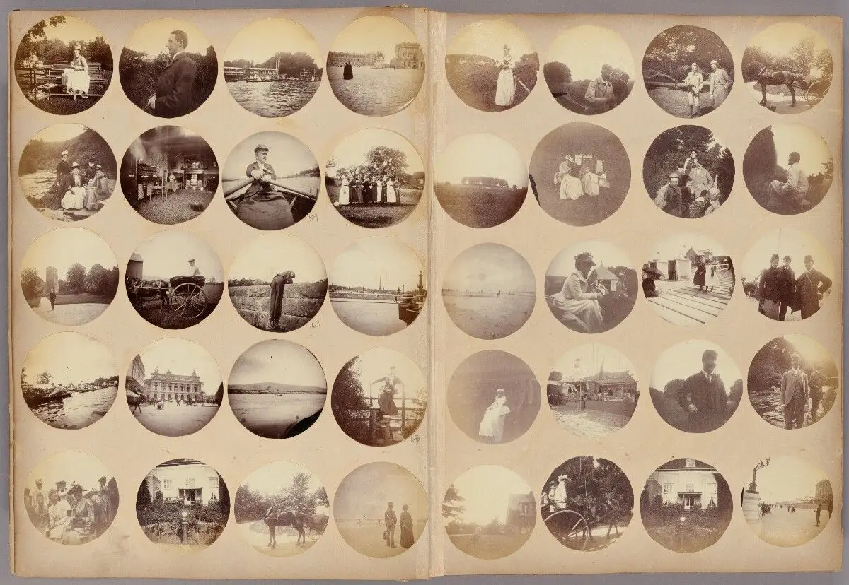 [Amateur World Tour Album, taken with early Kodak cameras, plus purchased travel photographs by various photographers] by Herbert Bell; Frederick Nutt Broderick