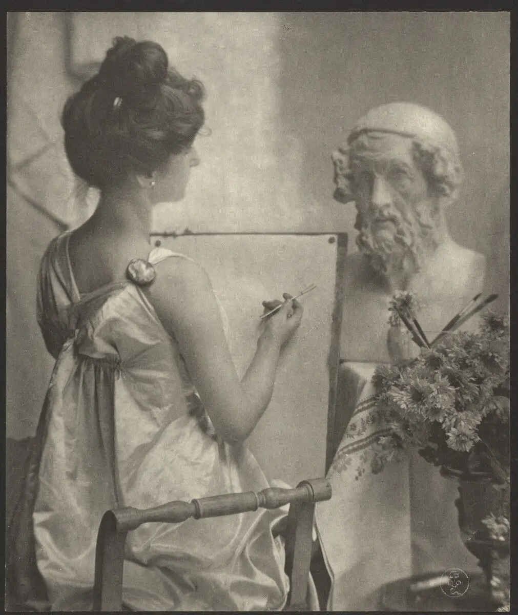 [Woman drawing from bust] by Constant Puyo
